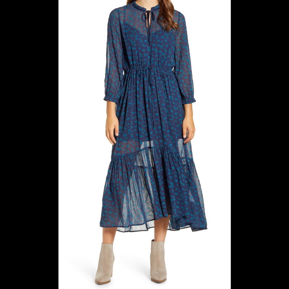 Lucky Brand Blue Midi Dress